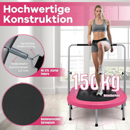 Trampolin 2er Set, Klappbar & Verstellbar – Rosa Fitnessspaß