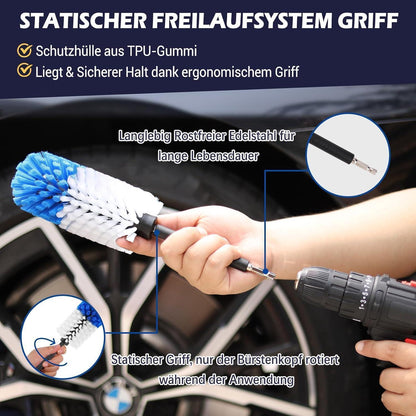 Felgenbürste für Akkuschrauber – Reinigungsset für Felgen & Reifen