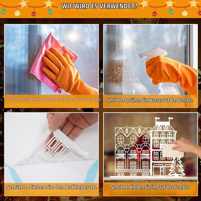 Weihnachts Fensterbilder selbstklebend – 5 Blatt Winterdeko