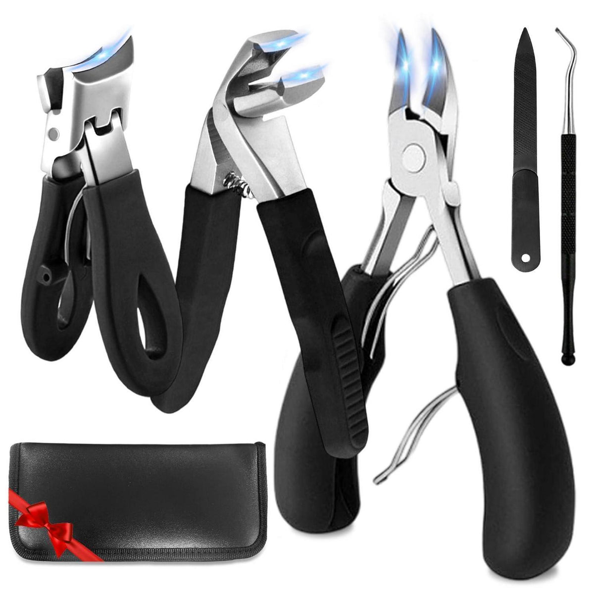 Profi Nagelknipser Set 5-teilig Edelstahl für dicke & eingewachsene Nägel