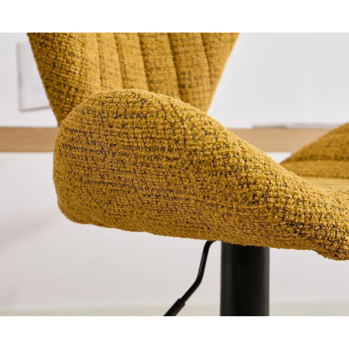 Moderner Barhocker 2er Set, Höhenverstellbar & 360° Drehbar, Gelb
