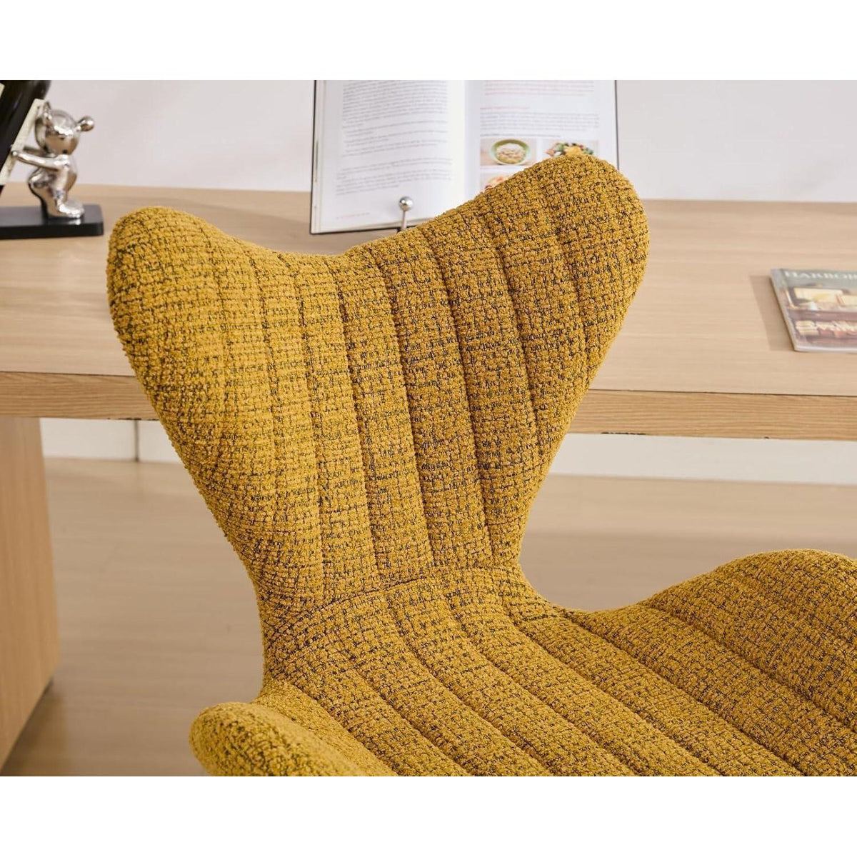 Moderner Barhocker 2er Set, Höhenverstellbar & 360° Drehbar, Gelb
