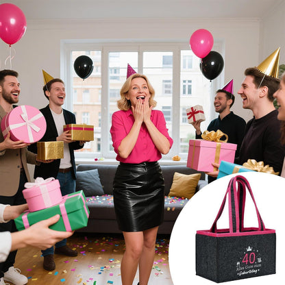 Geschenkset 40. Geburtstag: Socken & Tragetasche für Frauen
