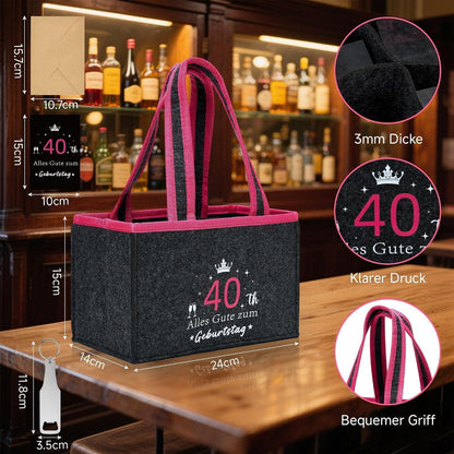 Geschenkset 40. Geburtstag: Socken & Tragetasche für Frauen