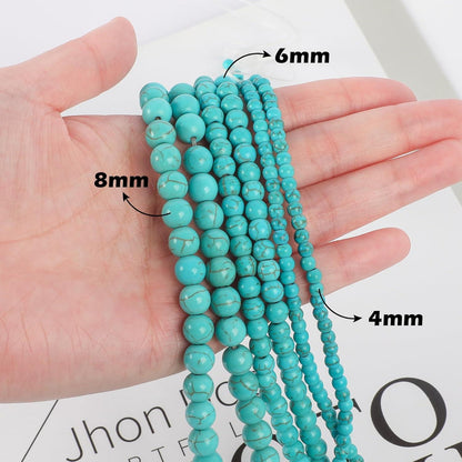 4mm Türkis Perlen - 180 Stück zum Schmuck Basteln