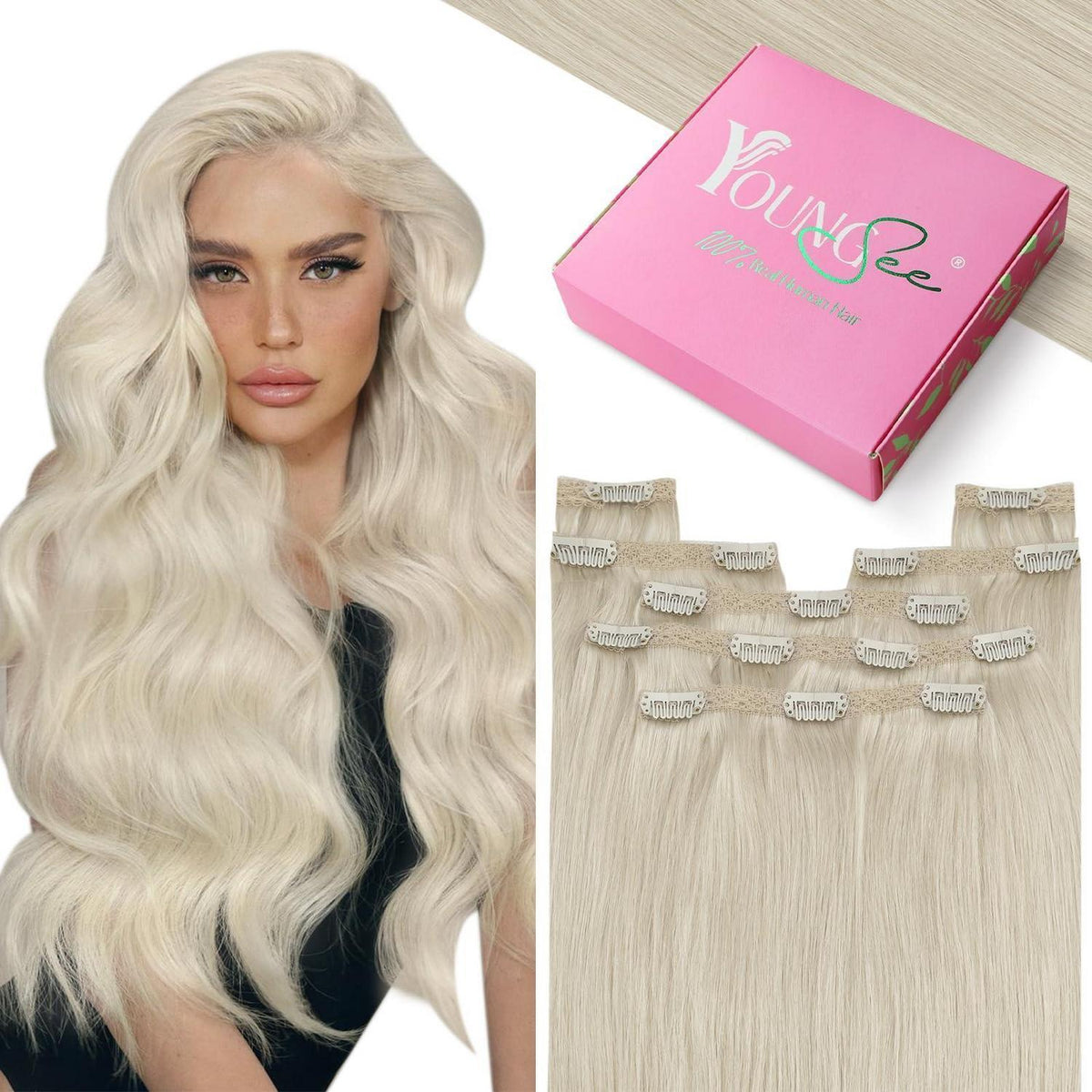 Blond Echthaar Clip-in Extensions 50cm – Remy Haarverlängerung