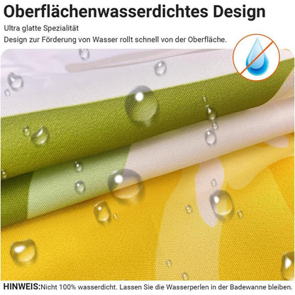 Duschvorhang Zitrone Blatt 160x160 cm | Wasserabweisend & Waschbar