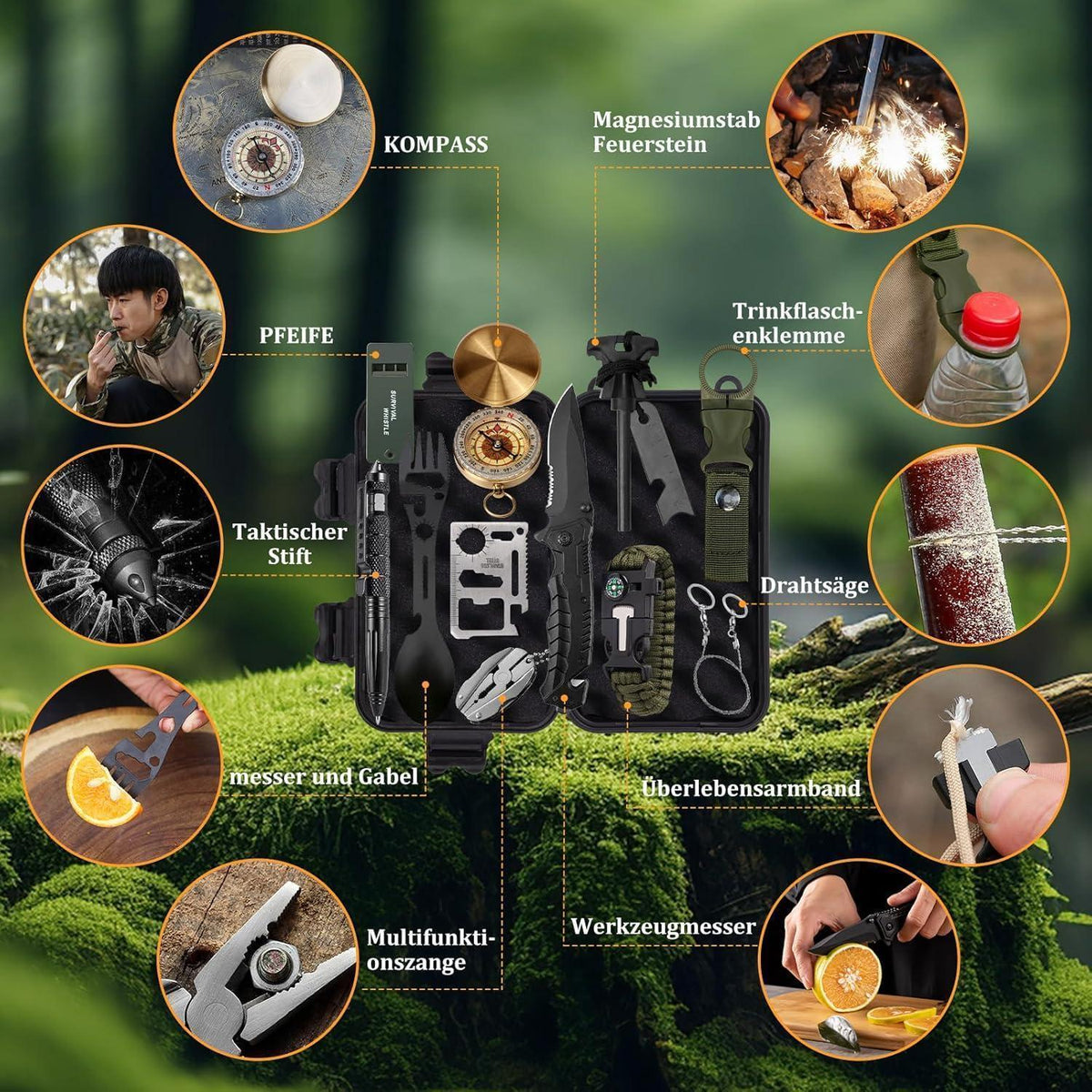 Adventskalender Überlebensset 24 Tage Outdoor Camping Gadgets