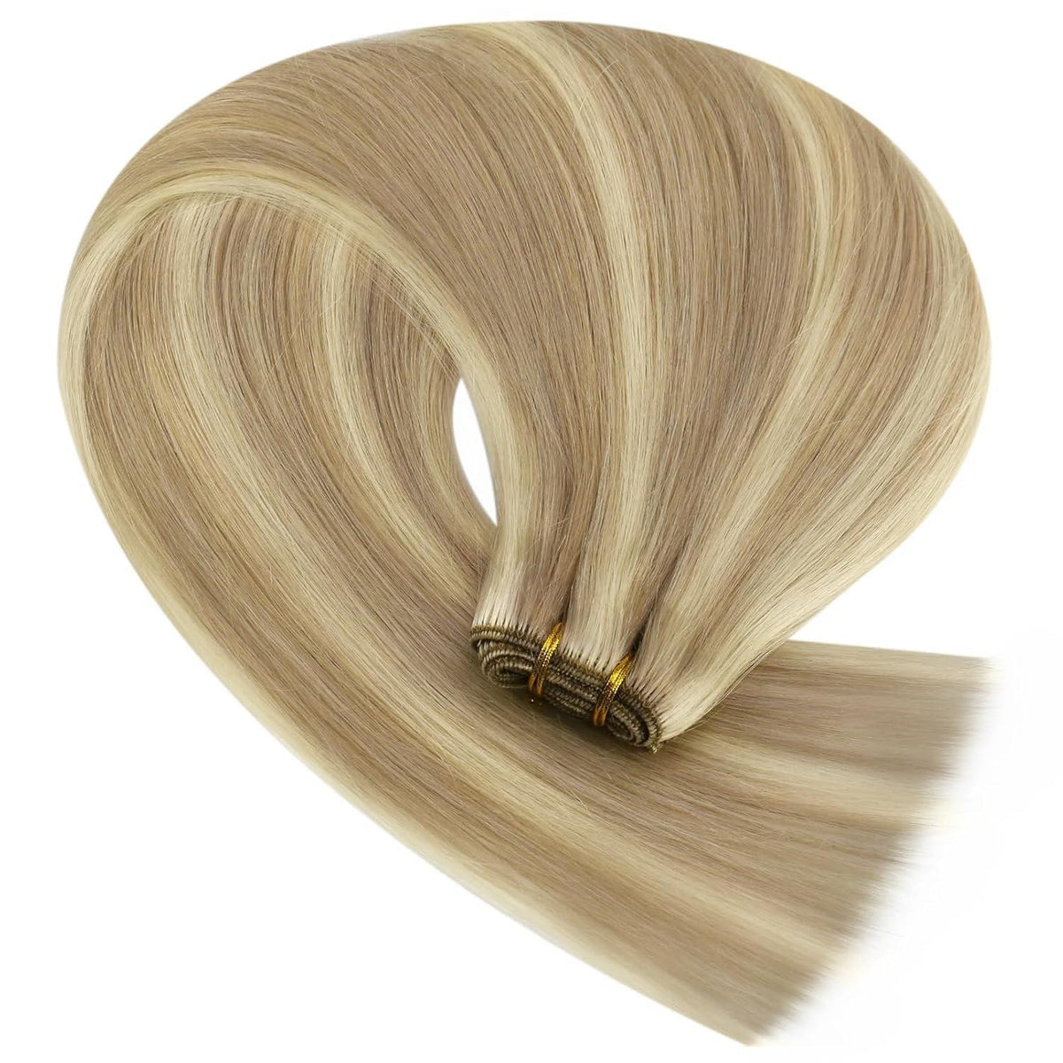 Echthaar Tressen Blond 60 cm – Goldblond Highlights