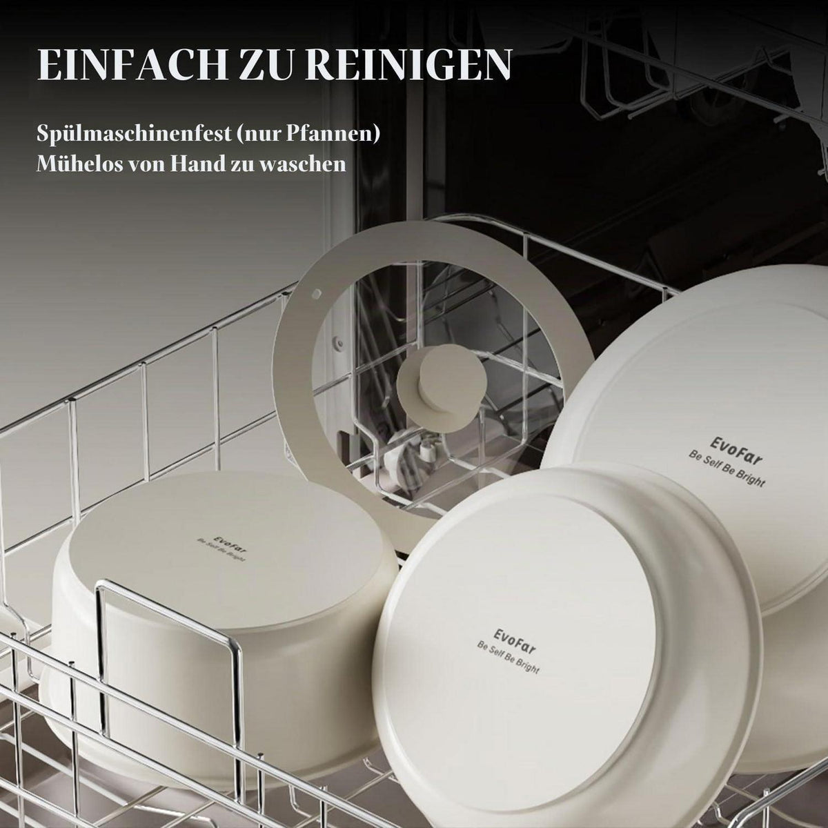 Edelstahl Topfset 14-teilig ohne Beschichtung, abnehmbarer Griff