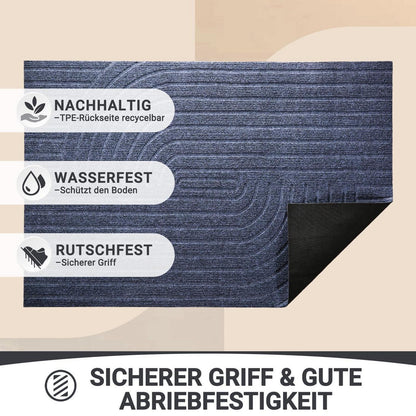 Fußmatte Grau 60x90cm - Rutschfest & Schmutzfang