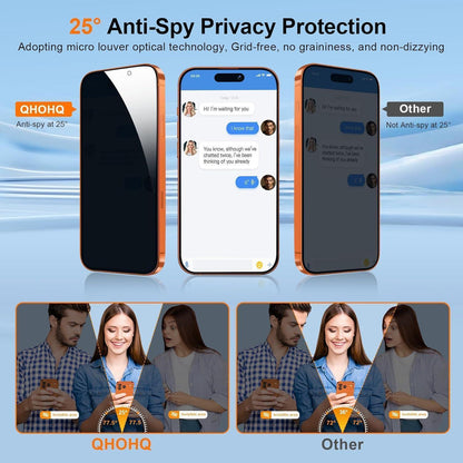 Sichtschutzfolie iPhone 17 Pro Max mit Kameraschutz, 25° Anti-Spy