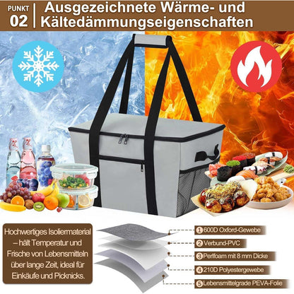 Kühltasche Grau – Groß, Robust & Vielseitig für Picknick & Alltag
