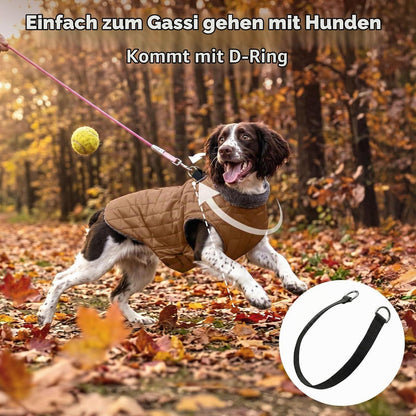 Warmer Fleece Hundemantel mit Geschirr & D-Ring – Winterjacke XS