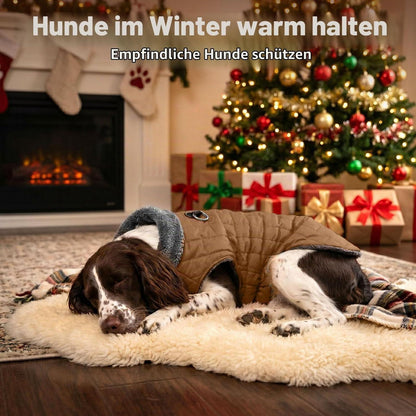 Warmer Fleece Hundemantel mit Geschirr & D-Ring – Winterjacke XS