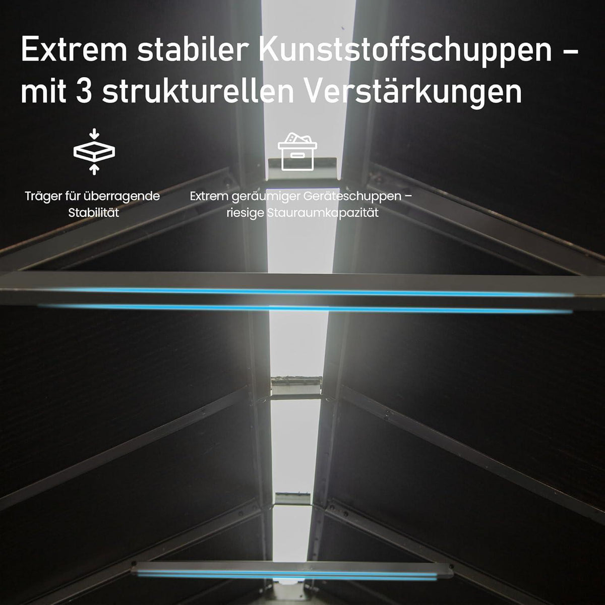 Gartenhaus Kunststoff Grau – 1,8 x 1,8m, Wetterfest & Abschließbar