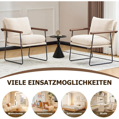 Extragroßer Ohrensessel Bouclé Beige – Komfortabler Loungesessel