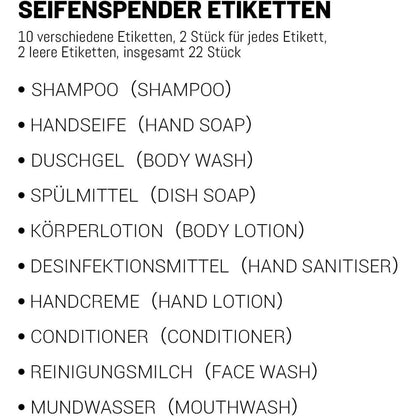 Wasserdichte Flaschenetiketten Set für Küche & Bad