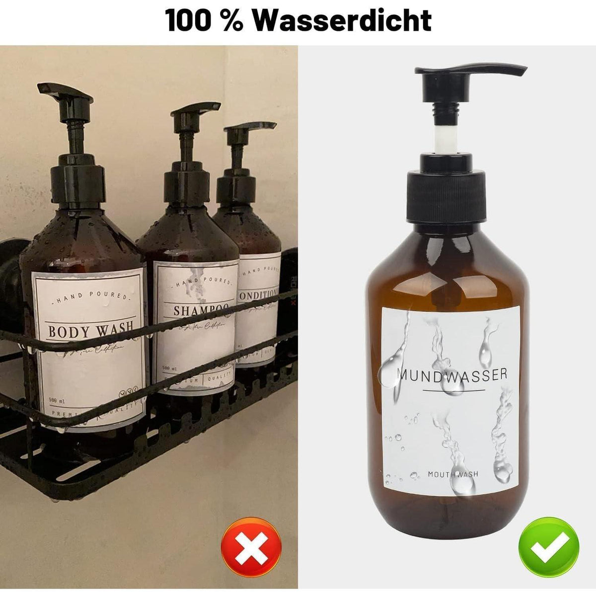 Wasserdichte Flaschenetiketten Set für Küche & Bad