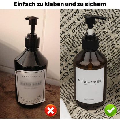 Wasserdichte Flaschenetiketten Set für Küche & Bad