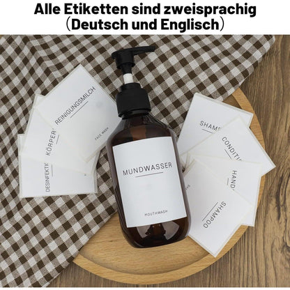 Wasserdichte Flaschenetiketten Set für Küche & Bad