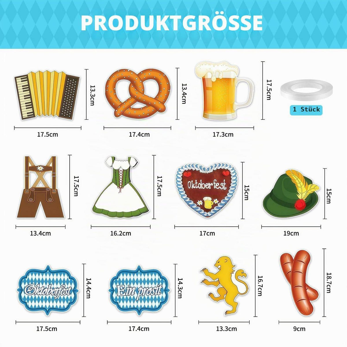 Berfest Girlande Deko 2er-Set | Bayerische Bunting Banner Oktoberfest