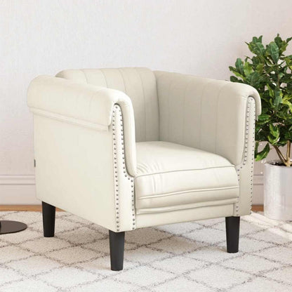 Creme Samt Sessel – Moderner Bodencouch für Wohnzimmer & Schlafzimmer