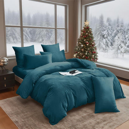 Winter Bettwäsche 135x200, Petrol - 4teilig, Flauschig & Kuschelig