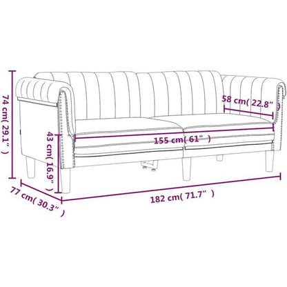 2-Sitzer Sofa Hellgrau Samt – Bequemer Sessel für Wohnzimmer