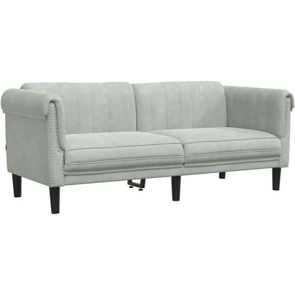 2-Sitzer Sofa Hellgrau Samt – Bequemer Sessel für Wohnzimmer