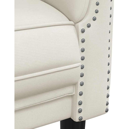 3-Sitzer Sofa Creme Samt – Wohnzimmer Sessel