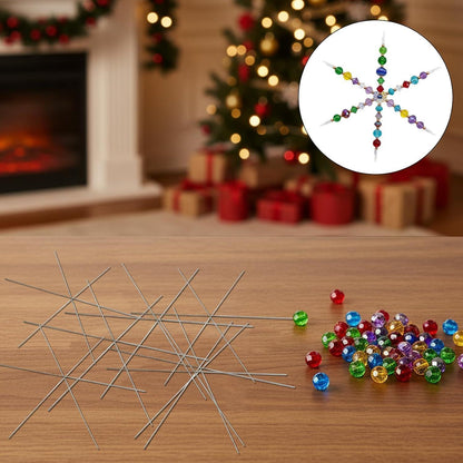 Drahtsterne Set Weihnachten – 24/36 Schneeflocken Perlensterne DIY