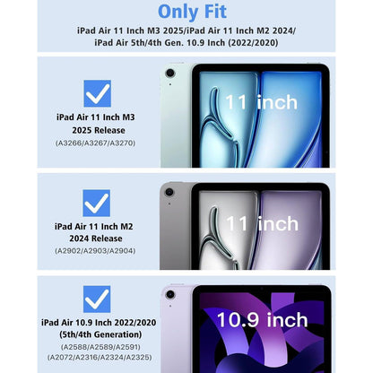 Schlanke Schutzhülle für iPad Air 11 Zoll mit Ständer, Grau Blau