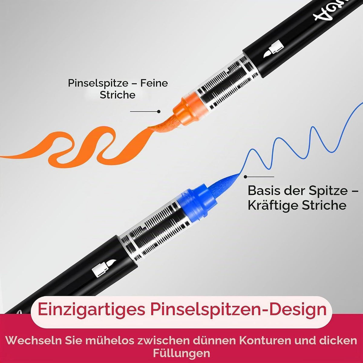 Acrylmarker Pinselspitze – 24 Farben für Stein, Holz & mehr
