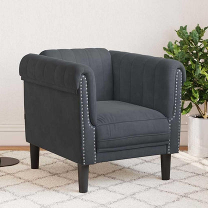 Dunkelgrauer Samt Sessel – Wohnzimmer Sofa Einzelsofa