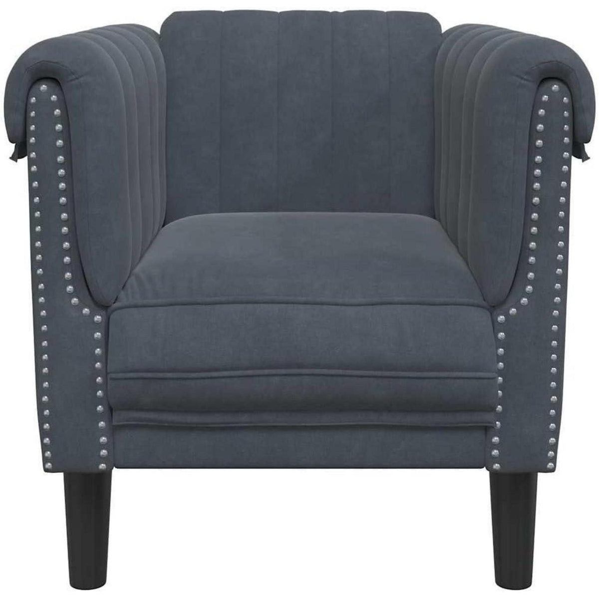Dunkelgrauer Samt Sessel – Wohnzimmer Sofa Einzelsofa