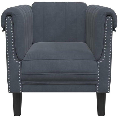 Dunkelgrauer Samt Sessel – Wohnzimmer Sofa Einzelsofa