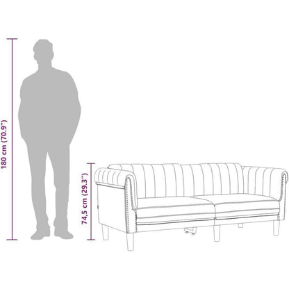 3-Sitzer Sofa Dunkelgrün Samt – Wohnzimmer Sofa