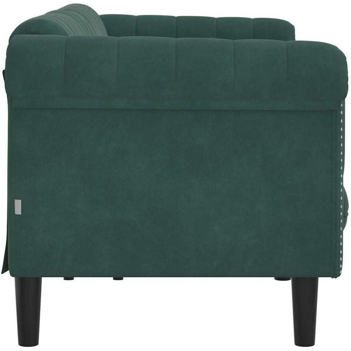 3-Sitzer Sofa Dunkelgrün Samt – Wohnzimmer Sofa