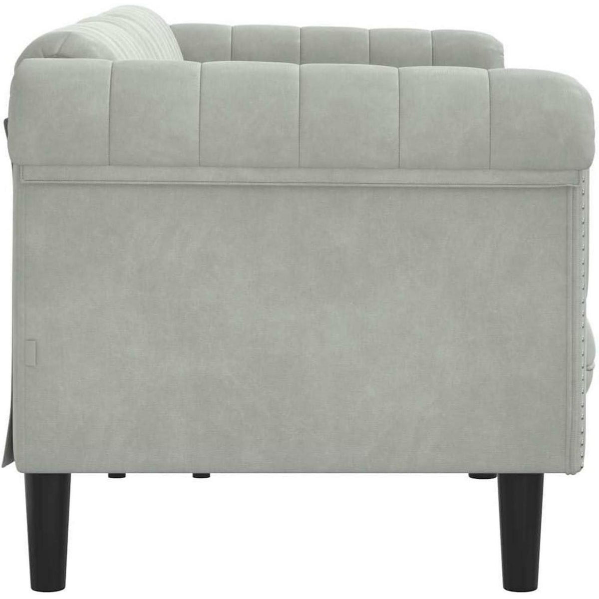 3-Sitzer Sofa Hellgrau Samt – Moderner Akzentstuhl mit Kissen