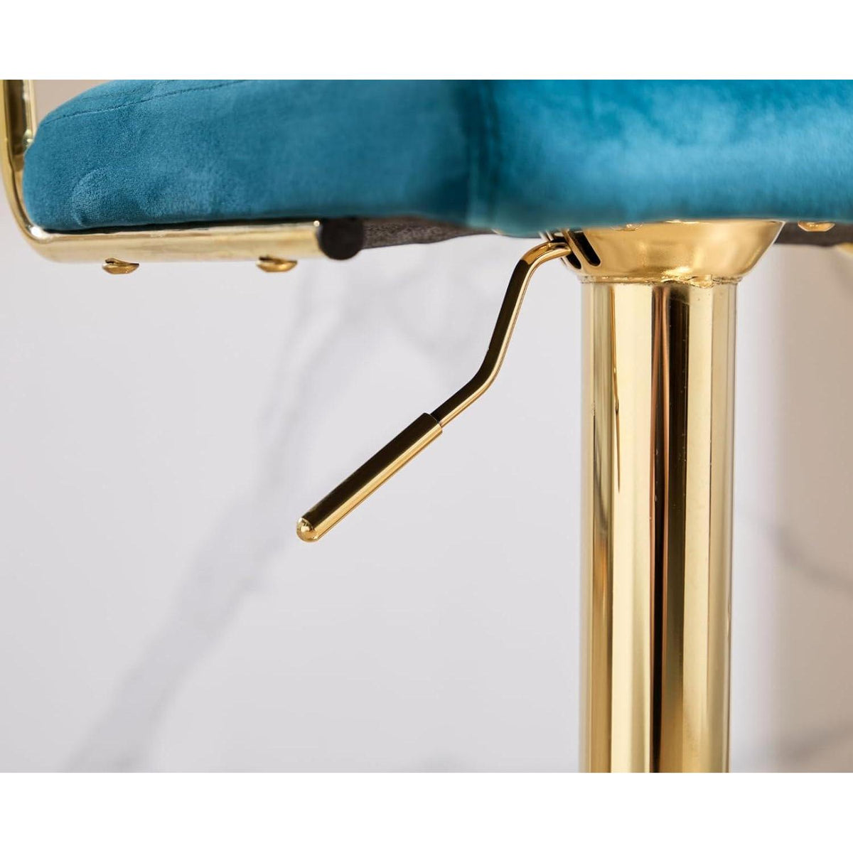 Barhocker Set 4er – Drehbar, Höhenverstellbar, Samt Teal