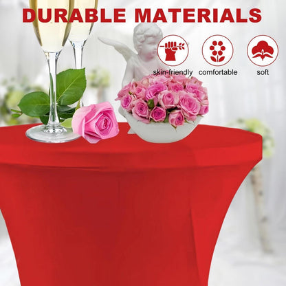 Stehtischhousse Rot 80x110 cm – Stretch Tischdecke für Events
