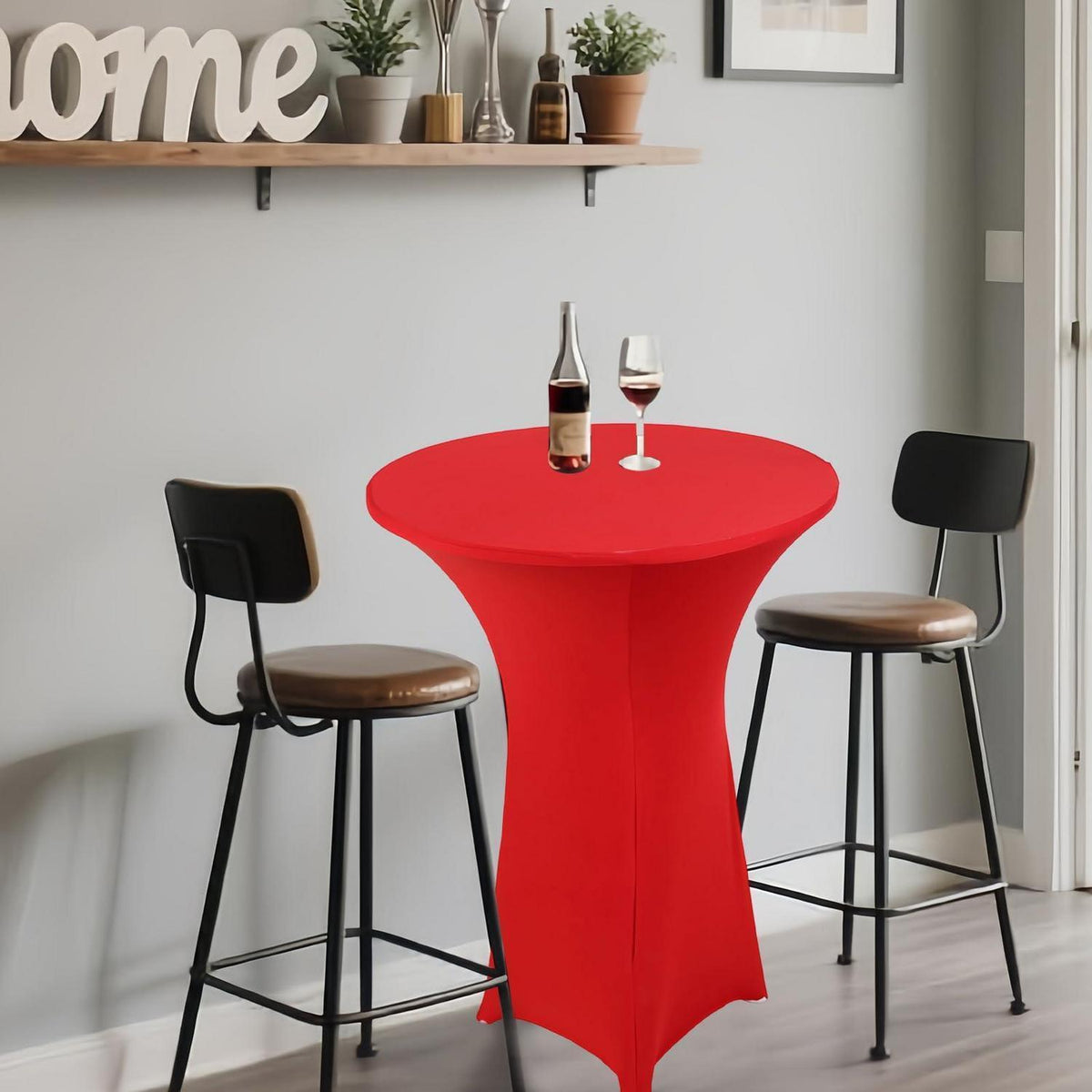 Stehtischhousse Rot 80x110 cm – Stretch Tischdecke für Events