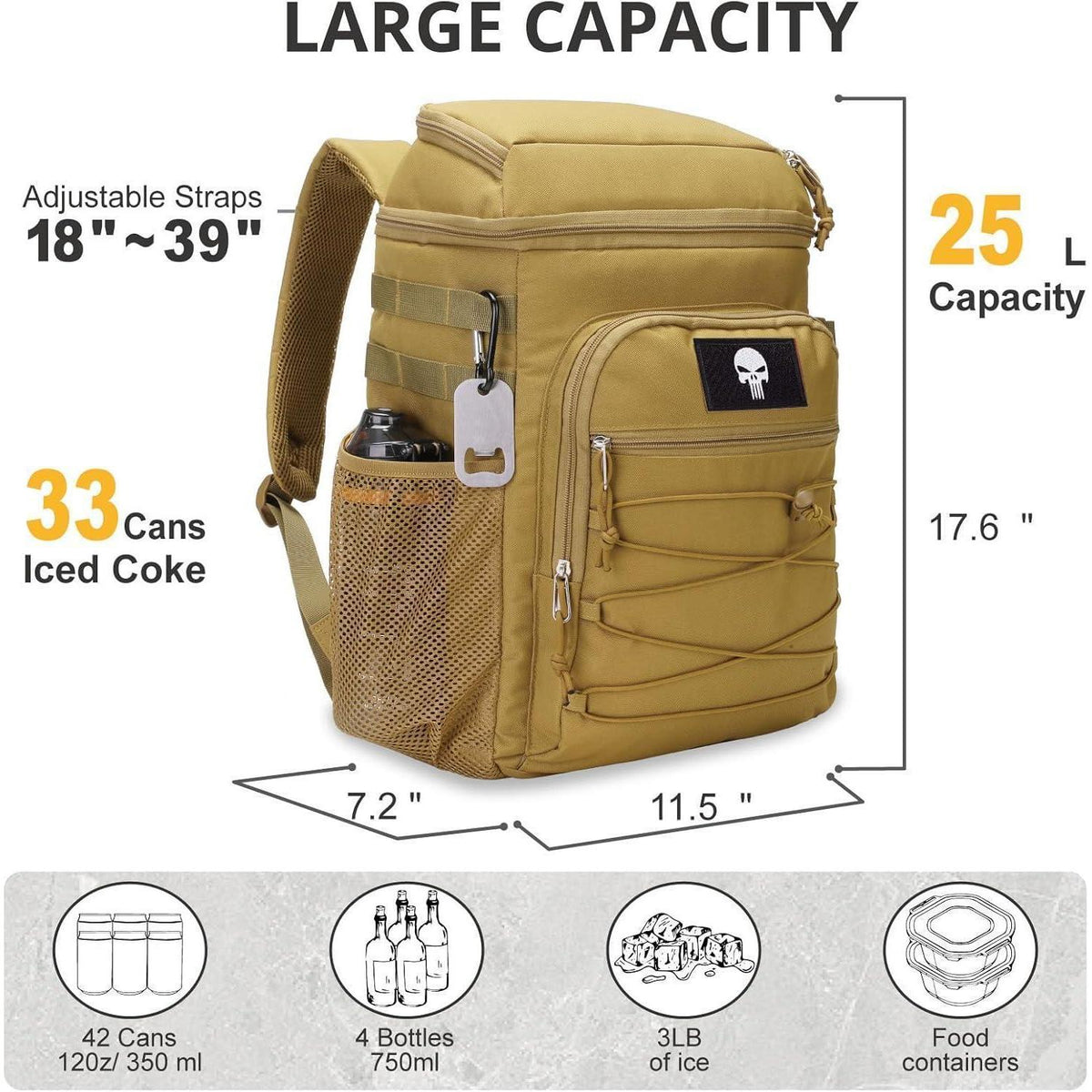 Taktischer Kühlrucksack 25L – Auslaufsicher & Robust für Outdoor