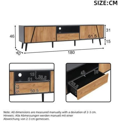 Moderner TV-Schrank mit Schubladen & Schränken (180x40x46)