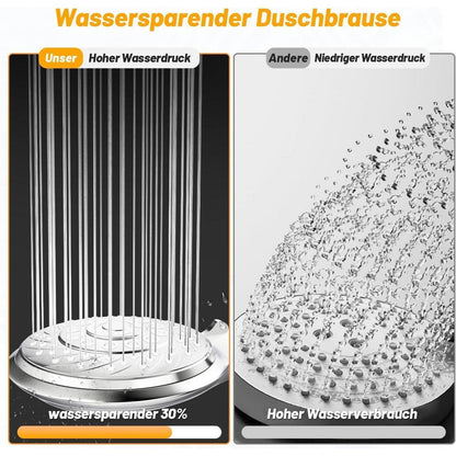 Wassersparender Duschkopf mit 6 Strahlarten & Selbstreinigung