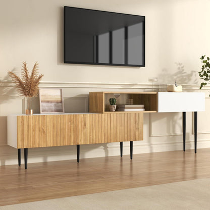 Modulares TV-Lowboard Weiß mit verstellbarer Länge