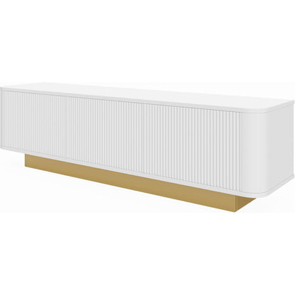 TV-Tisch mit 3 Türen – Weißes Lowboard für Wohnzimmer (170x40x47)