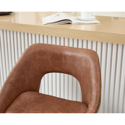 360° Drehbarer Barhocker 2er Set, Höhenverstellbar Braun