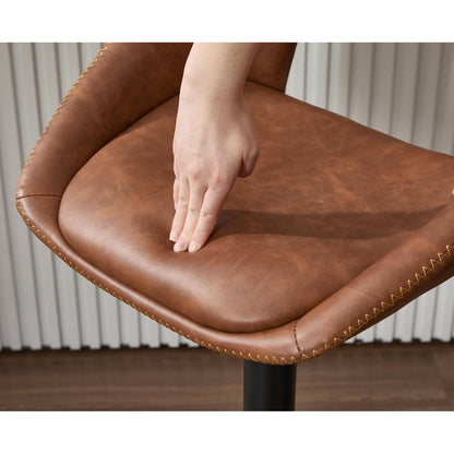 360° Drehbarer Barhocker 2er Set, Höhenverstellbar Braun